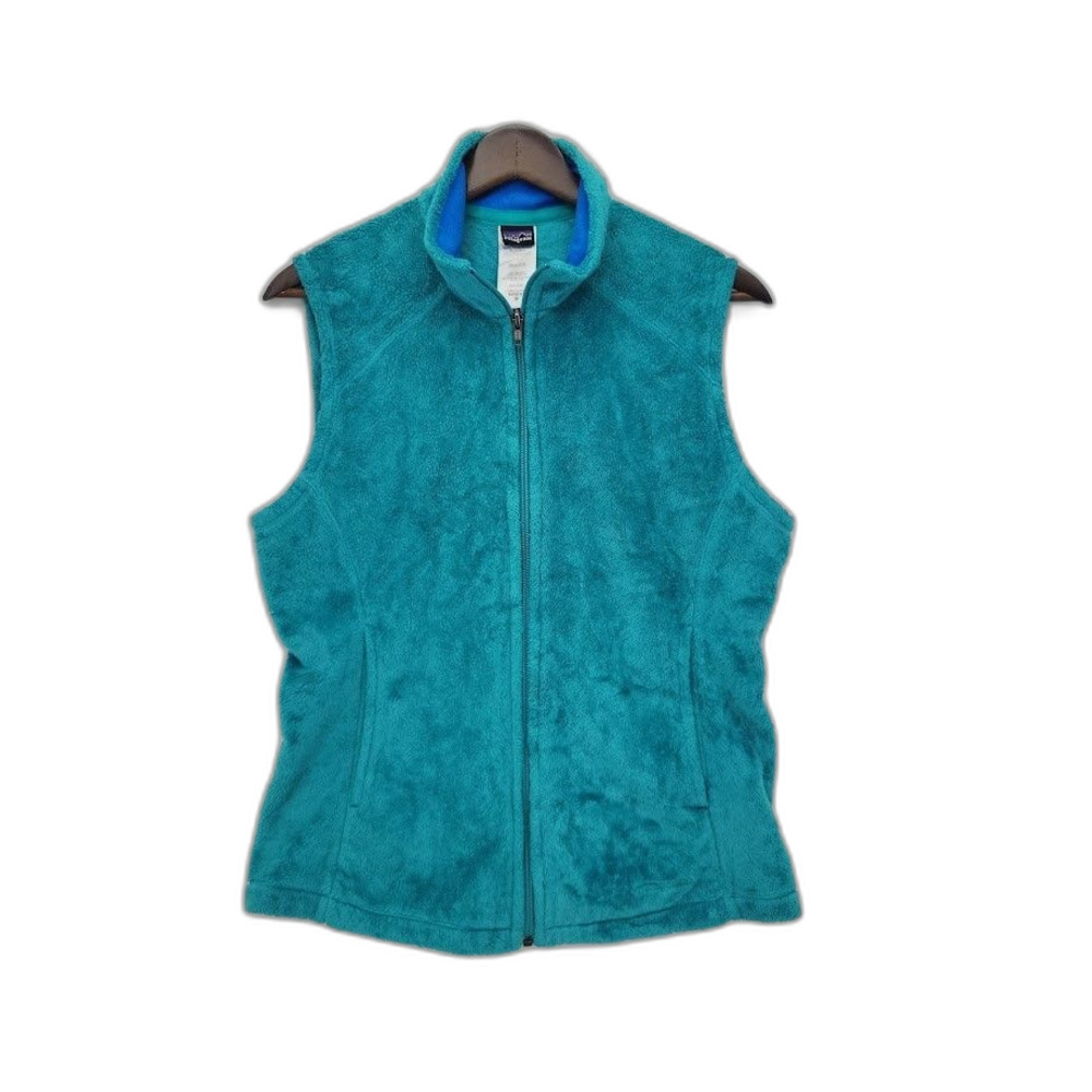 Patagonia Womens Plush Synchilla Vest Full Zip Turquoise Blue Size Medium
